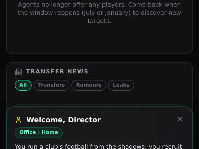 Transfers, rumours and deals — capture de Shadow Director